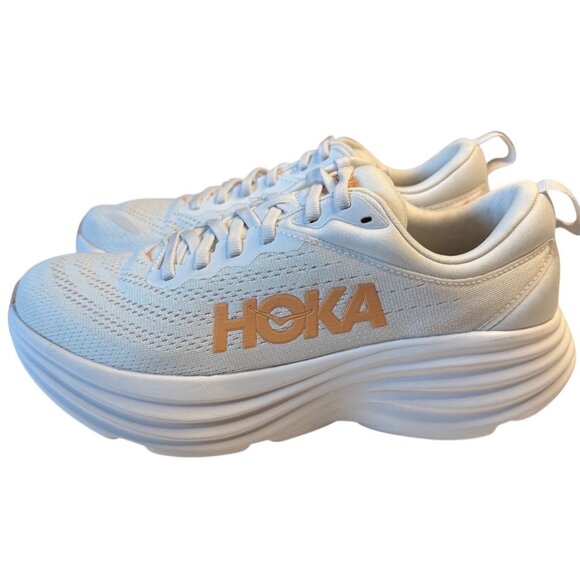 HOKA Bondi 8 Running Shoes Women’s 9 Harbor Mist Lunar Rock Plush Cushioning New - Picture 4 of 16